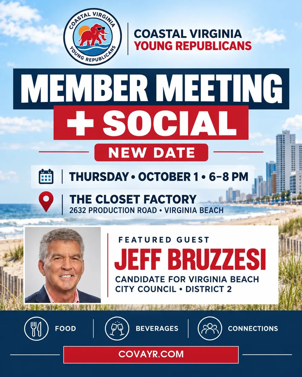 Member Meeting + Social — Oct 1, 2026 flyer