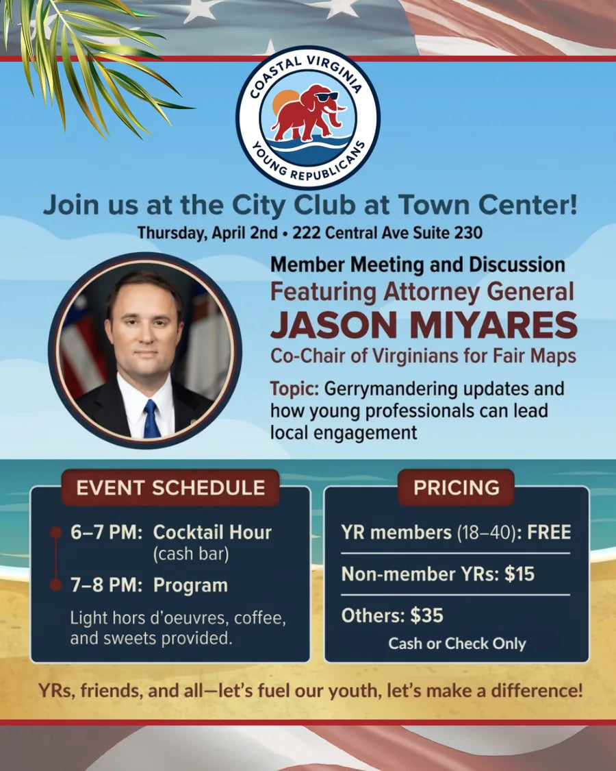 CoVA YRs event with Jason Miyares at the City Club at Town Center